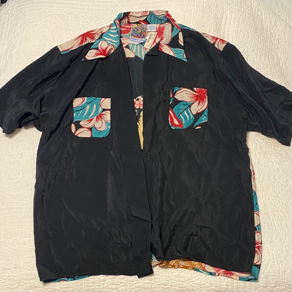 Avanti Black and Red Floral Casual Shirt